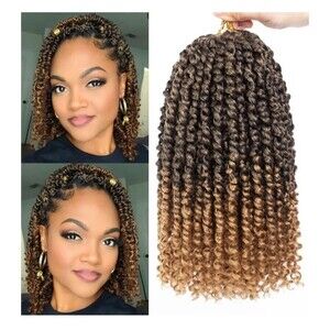 6 Pack 10 Inch Pre Twisted Crochet Braids Hair T1B Short Curly Spring Extensions